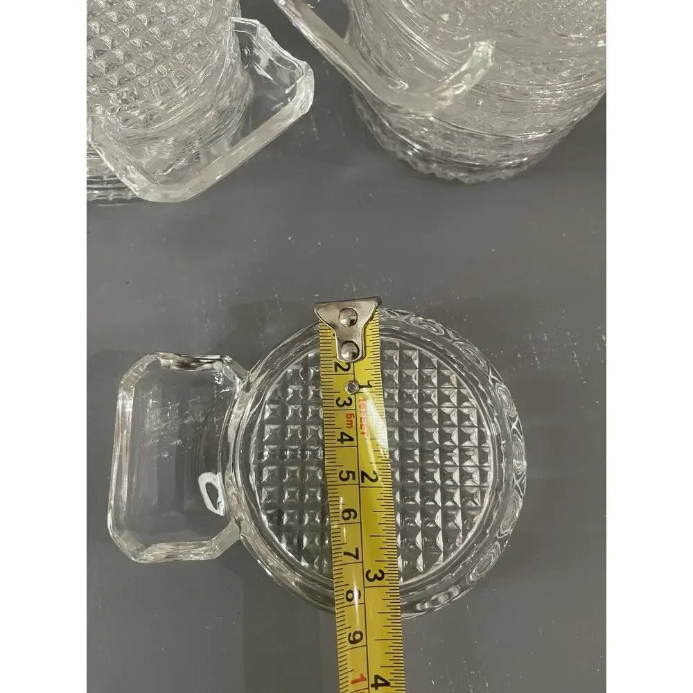 Vintage Glass Ashtray Cigarette Rest Drink Coaster Waffle Cut Sip And Smoke